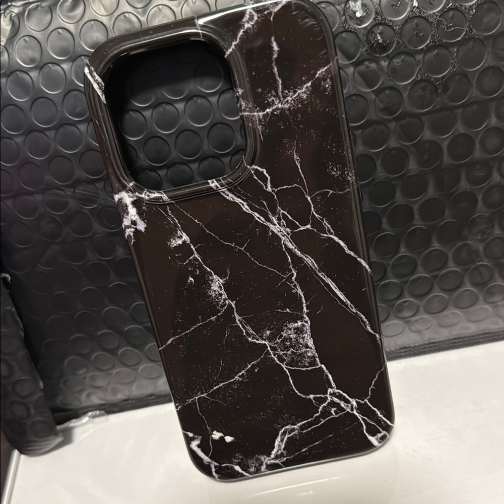 Velvet Caviar Black Marble Phone Case Sleek Design IPHONE 15 PRO